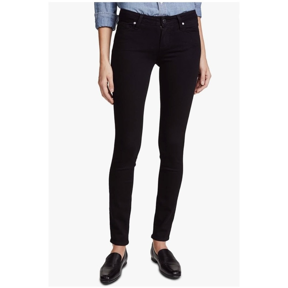 PAIGE Verdugo Ultra Skinny Jeans Black Stretch Mid Rise Size 30
